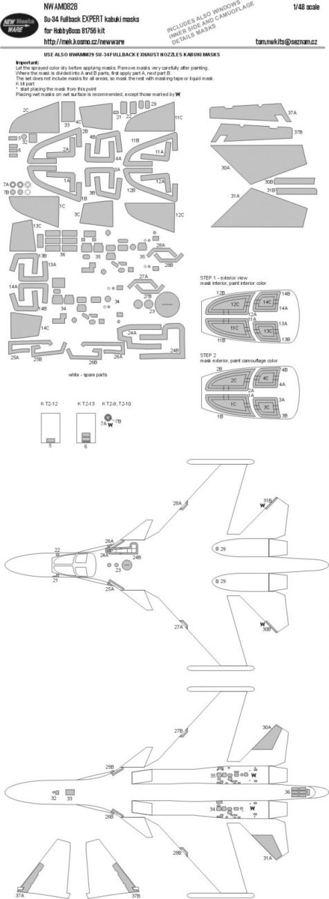 1:48 Su-34 Fullback EXPERT kabuki masks