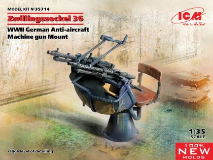 1:35 Zwillingssockel 36 WWII German Anti-aircraft Machine gun Mou