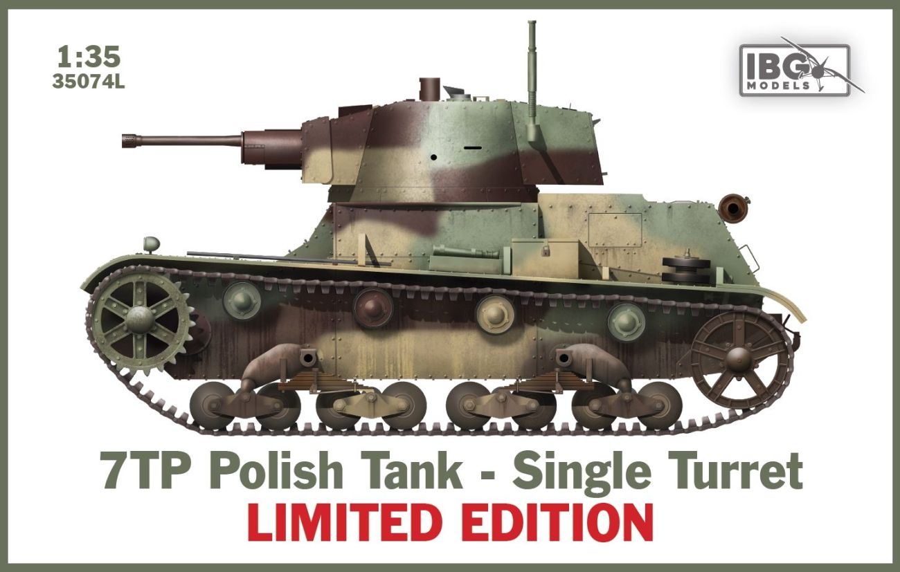 1:35 7TP Polish Tank - Single Turret LIMITED EDITION (includes Miniart Polish Tank Crew Set and Mast