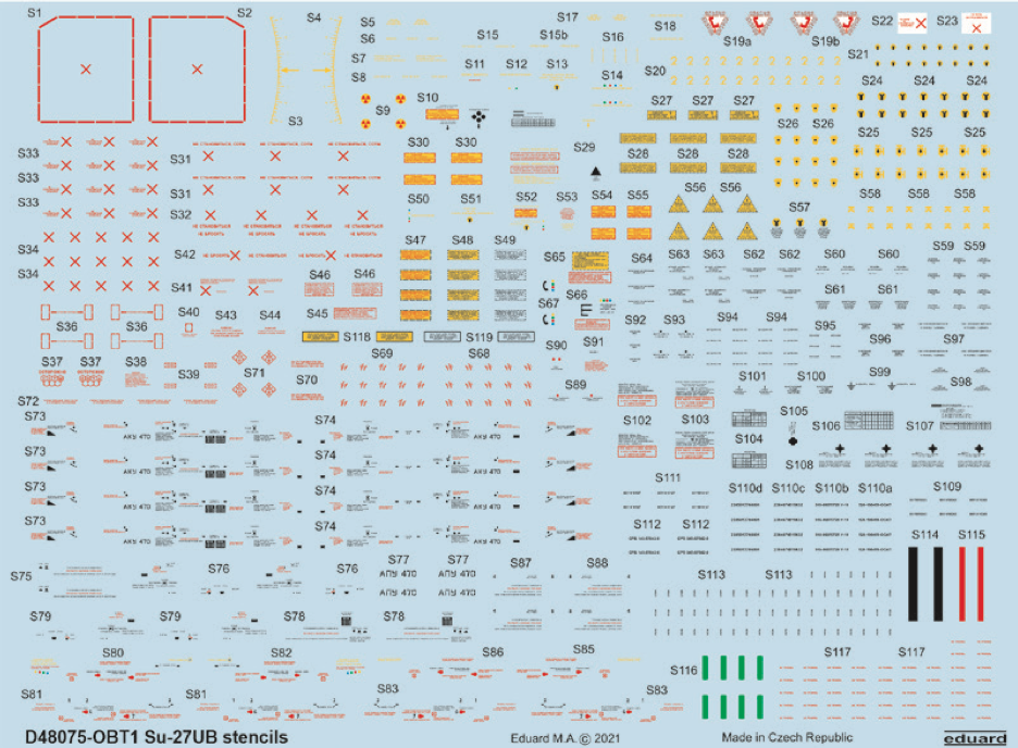 1:48 Sukhoi Su-27UB stencils