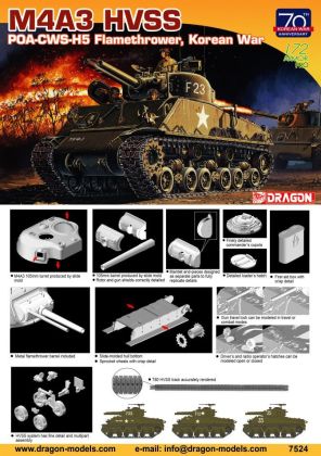 1:72 M4A3 HVSS POA-CWS-H5 Flamethrower, Korean War