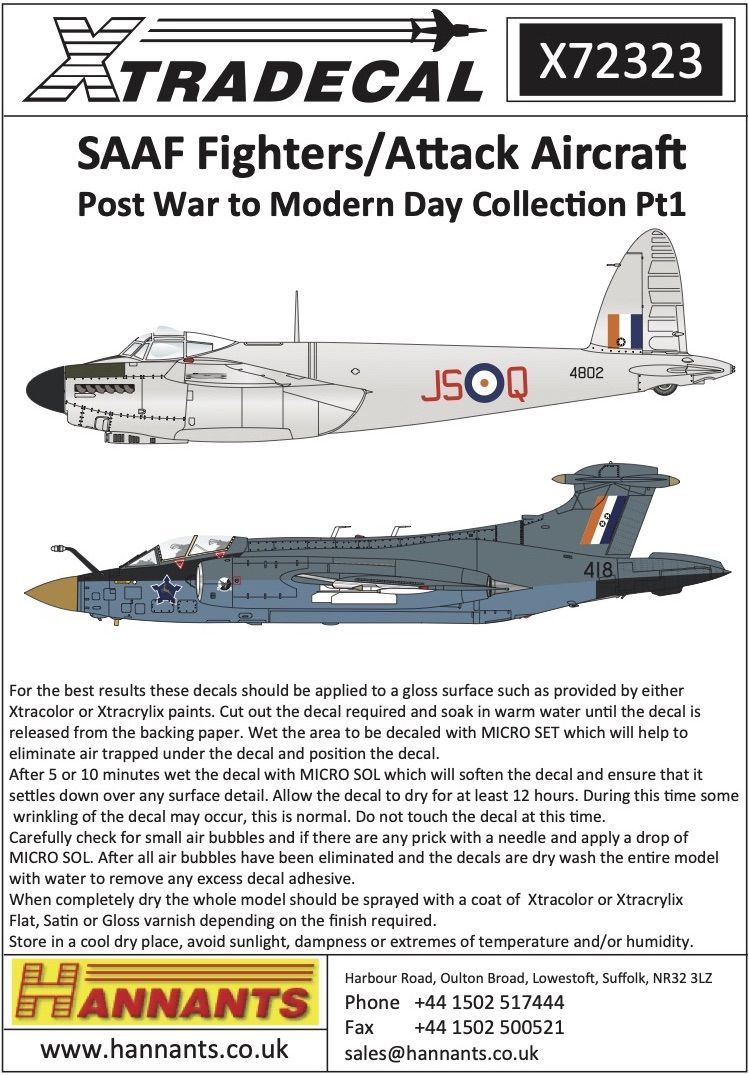 1:72 SAAF Fighters/Attack Aircraft Post War to Modern Day Collection Pt1