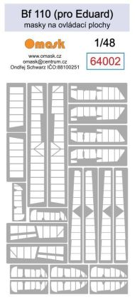 1:48 Bf 110 masky na ovládací plochy (pro Eduard)