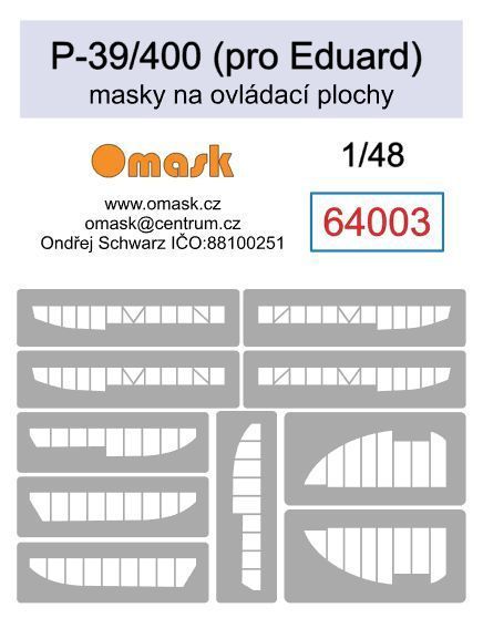 1:48 P-39/P-400 masky na ovládací plochy (pro Eduard)