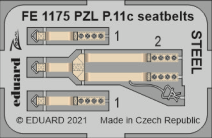 1:48 PZL P.11c seatbelts STEEL