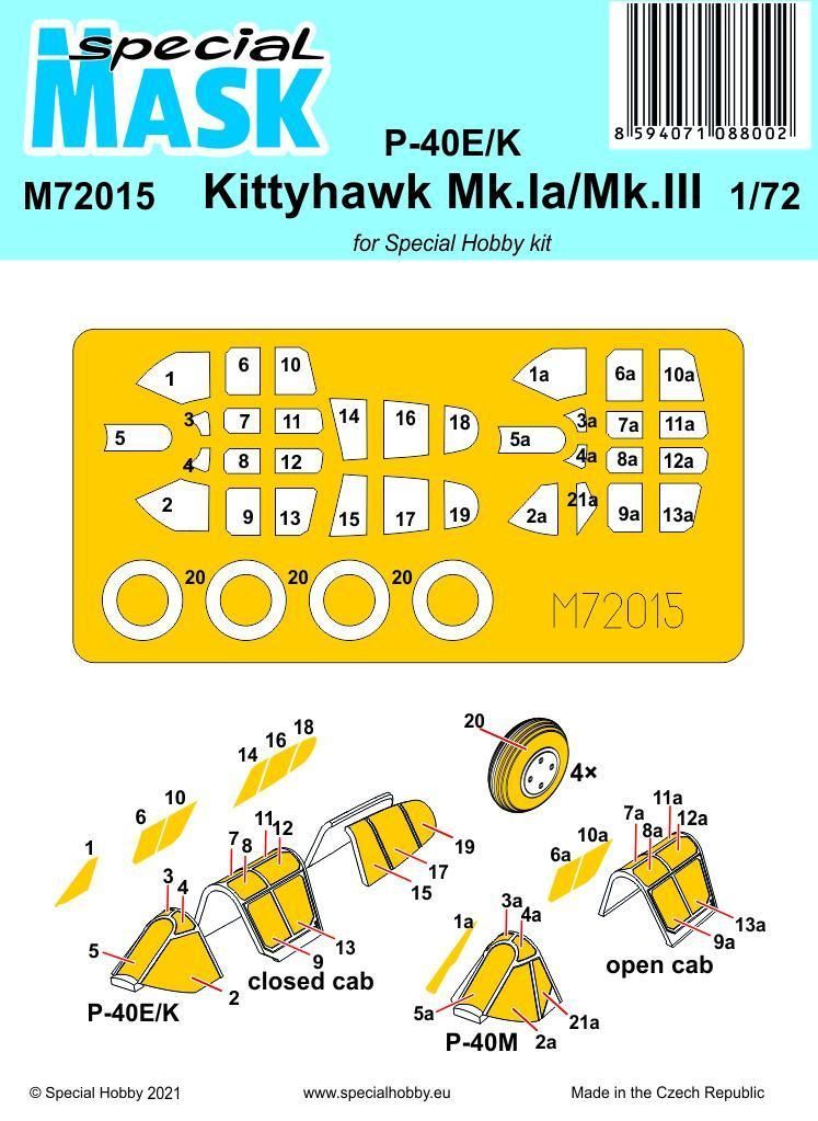 1:72 P-40E/K/Kittyhawk Mk.Ia/Mk.III Mask