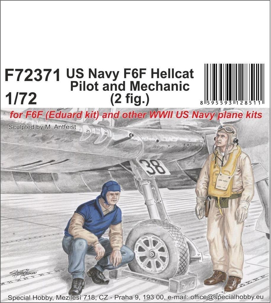 1:72 US Navy F6F Hellcat Pilot and Mechanic