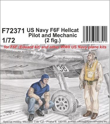 1:72 US Navy F6F Hellcat Pilot and Mechanic