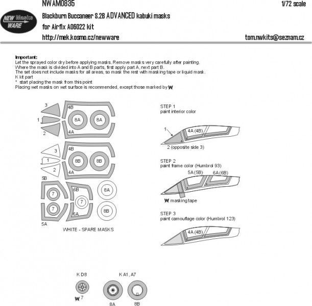 1:72 Blackburn Buccaneer S.2B ADVANCED kabuki masks