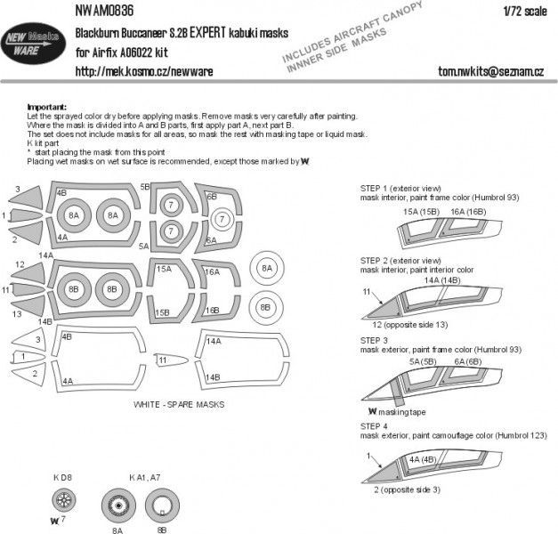 1:72 Blackburn Buccaneer S.2B EXPERT kabuki masks