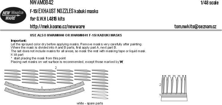 1:48 F-15I EXHAUST NOZZLES kabuki masks