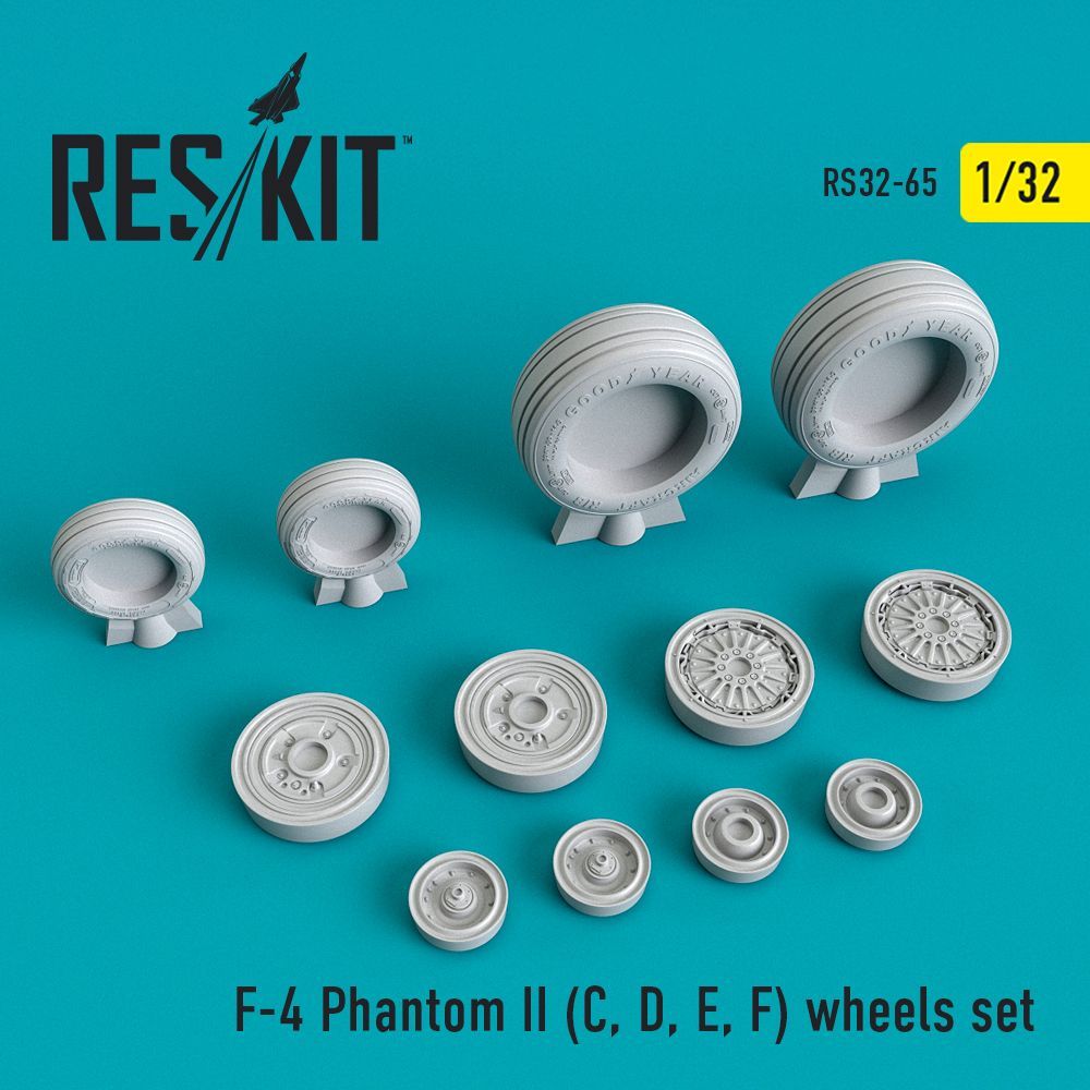 1:32 McDonnell F-4 Phantom II (F-4C, F-4D, F-4E, F-4F) wheels set