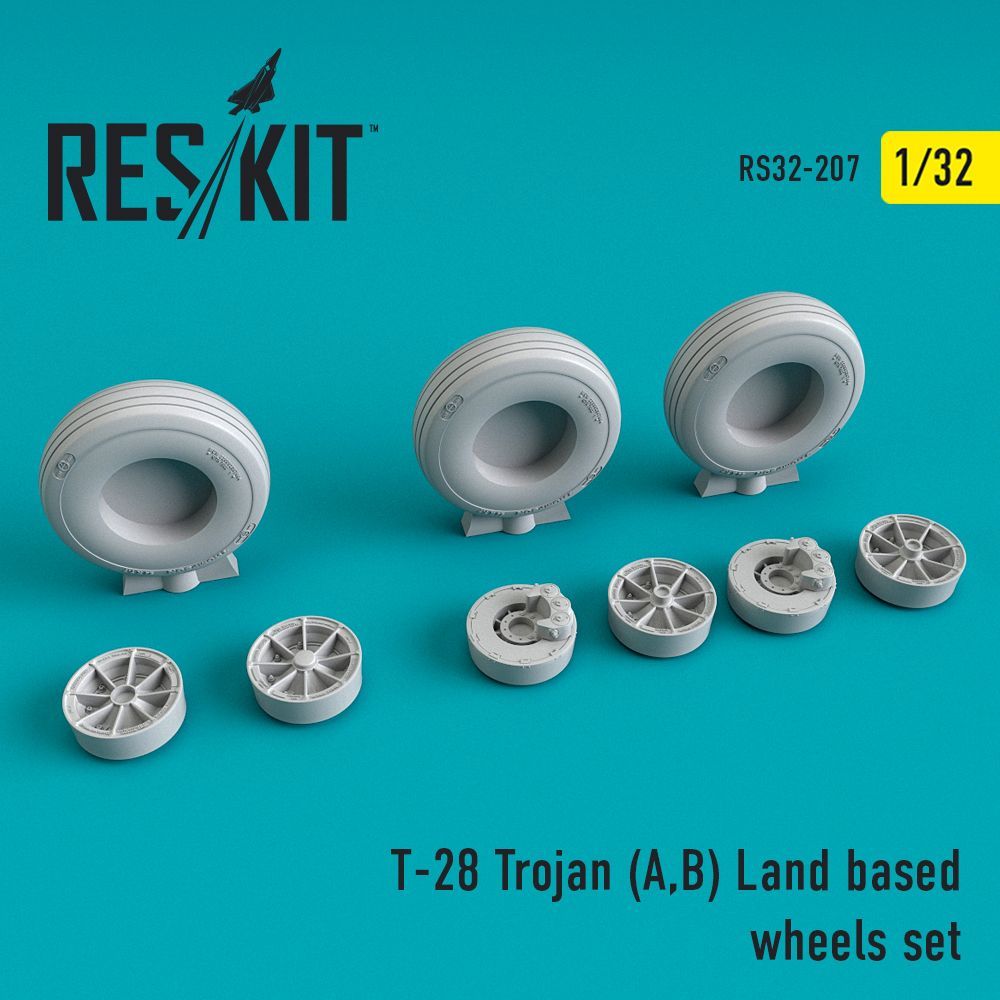 1:32 North-American T-28 Trojan (T-28A, T-28B) Land based wheels set