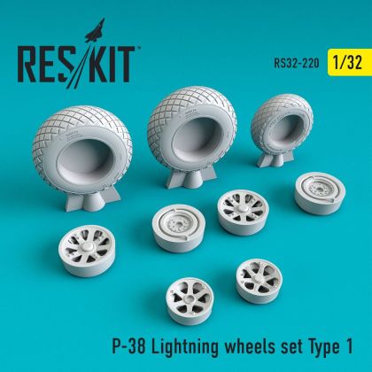 1:32 Lockheed P-38 Lightning wheels set Type 1