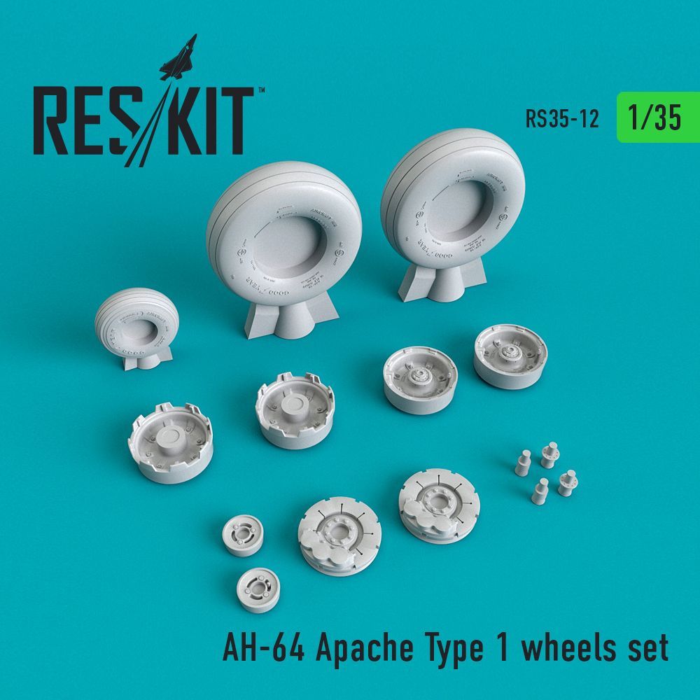 1:35 Hughes AH-64 Apache Type 1 wheels set