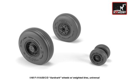 1:48 F-111 Aardvark early type wheels w/ weighted tires