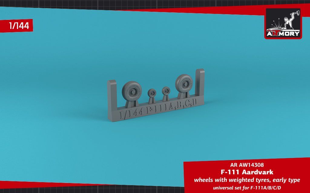 1:144 F-111 Aardvark early type wheels w/ weighted tires