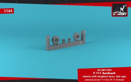 1:144 F-111 Aardvark late type wheels w/ weighted tires