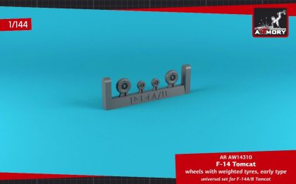 1:144 F-14 Tomcat early type wheels w/ weighted tires