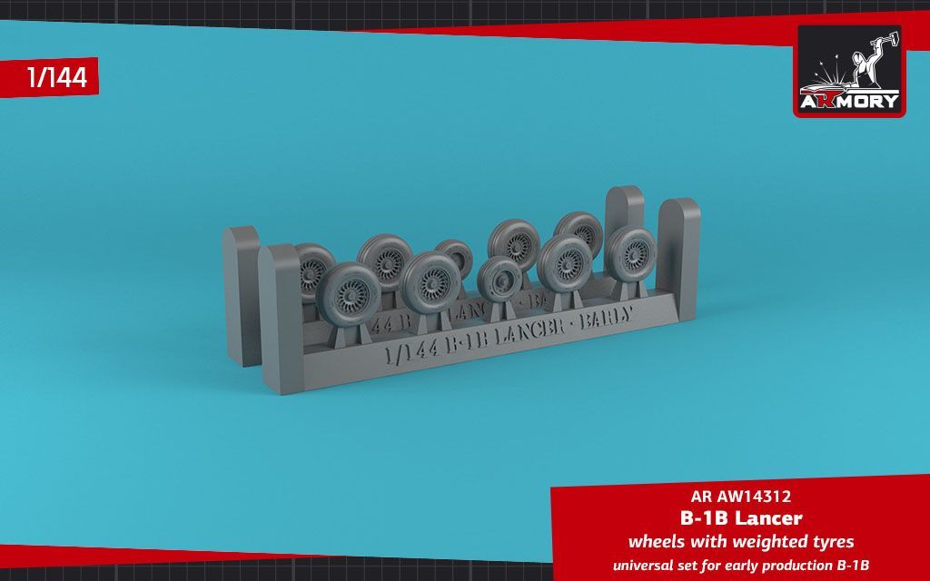 1:144 B-1B Lancer wheels w/ weighted tires, early