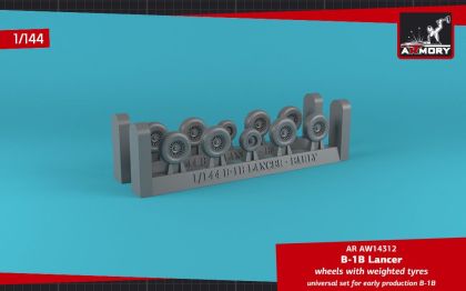 1:144 B-1B Lancer wheels w/ weighted tires, early