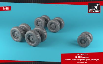 1:48 B-1B Lancer wheels w/ weighted tires, late