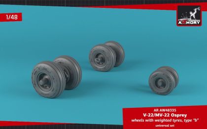 1:48 OV-22 Osprey wheels w/ weighted tires type 