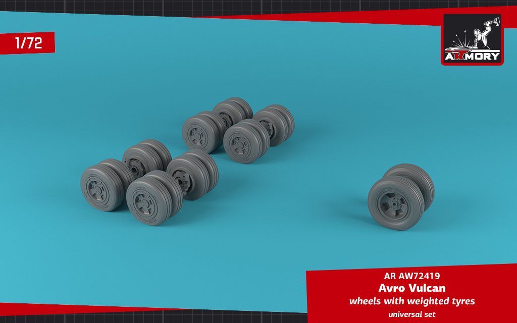 1:72 Avro Vulcan wheels with weighted tires