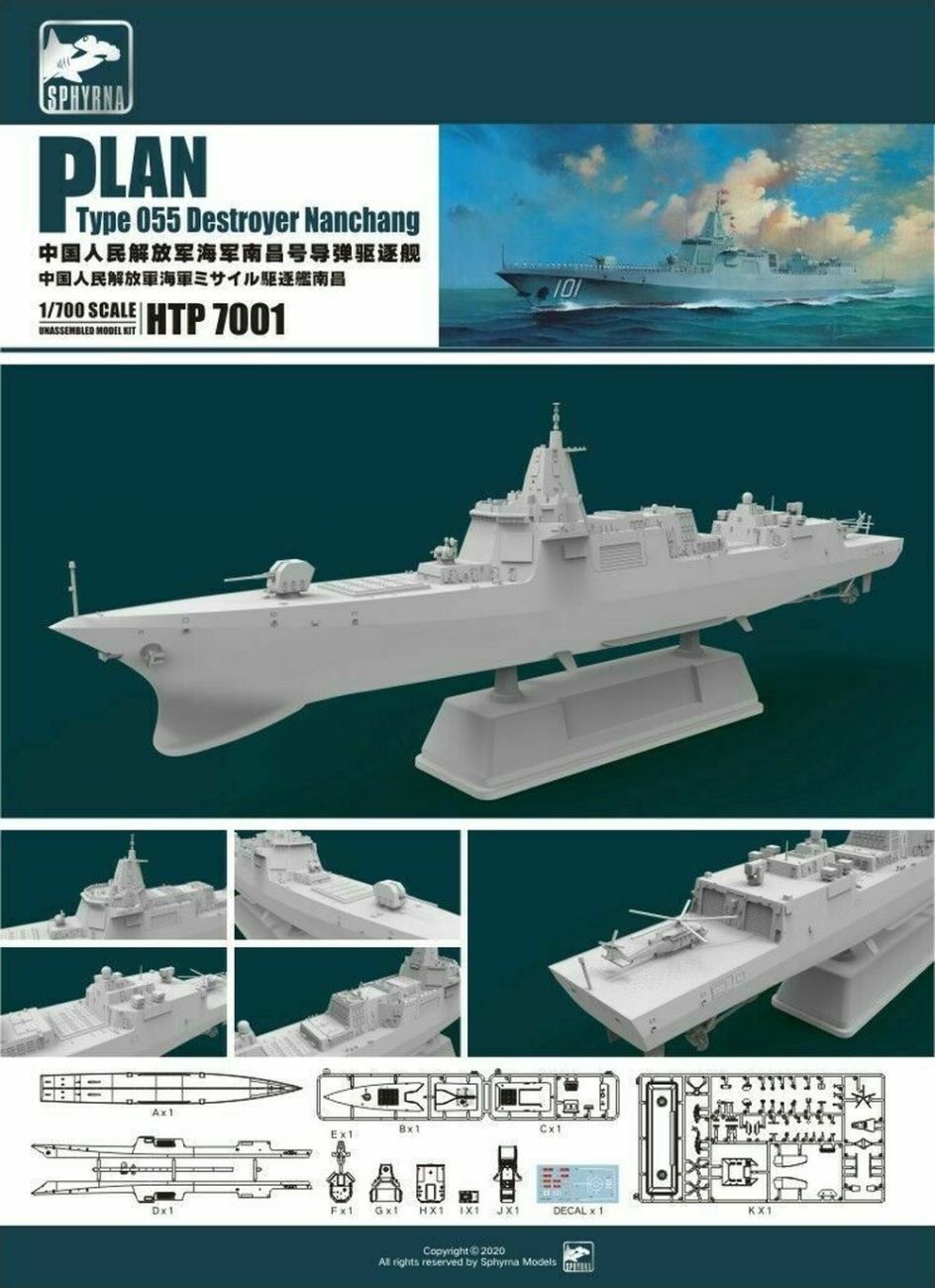 1:700 PLAN TYPE 055 DESTROYER NANCHANG
