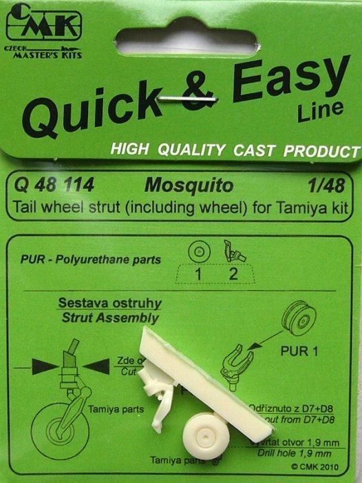 1:48 Mosquito Tail wheel strut(inc.whel) for TAM