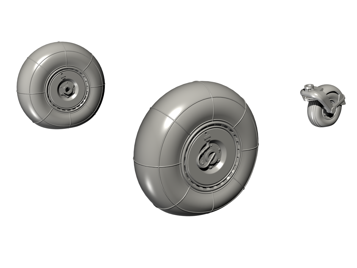 1:48 Junkers Ju-88A-4 and Later/C-6/G – Late Main and Tail Wheels for Revell