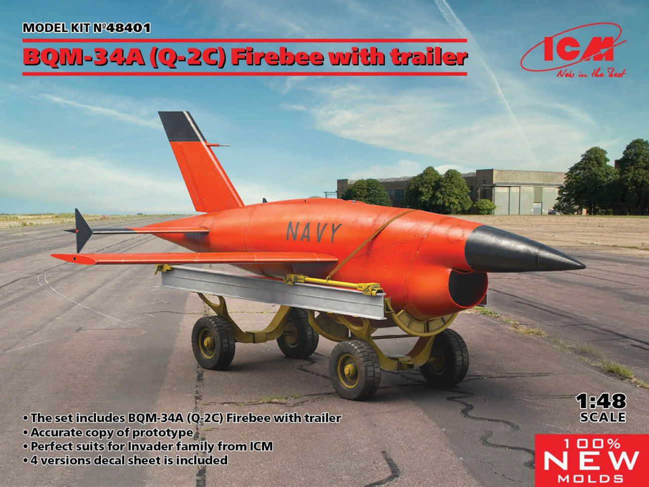 1:48 BQM-34A (Q-2C) Firebee with trailer
