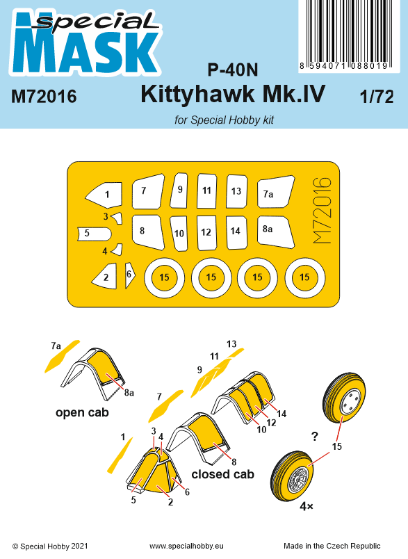 1:72 P-40N/Kittyhawk Mk.IV Mask