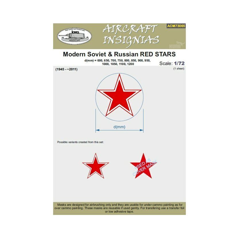 1:72 Modern Soviet & Russian Red Stars