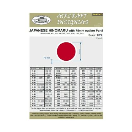 1:72 Japanese Hinomaru with 75mm outline Part I
