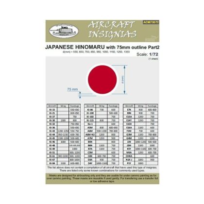1:72 Japanese Hinomaru with 75mm outline Part II