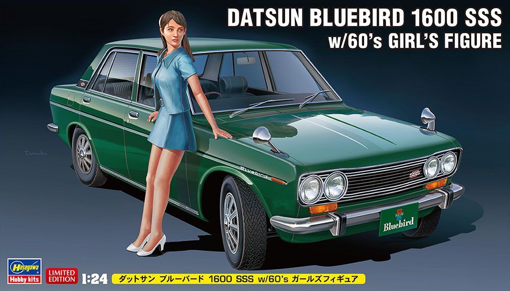 1:24 Datsun Bluebird 1600 SSS w/60's Girl's Figure
