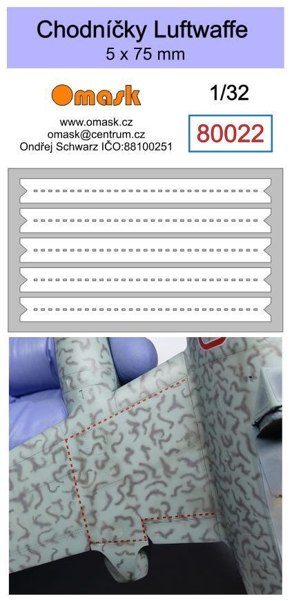 1:32 Chodníčky Luftwaffe 5 x 75 mm (Oramask)