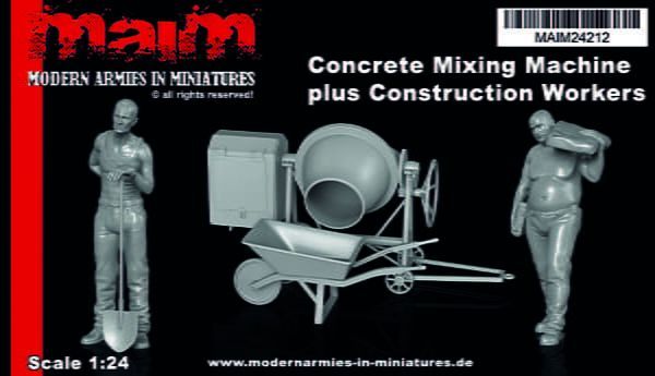 1:24 Concrete Mixing Machine plus Construction Workers