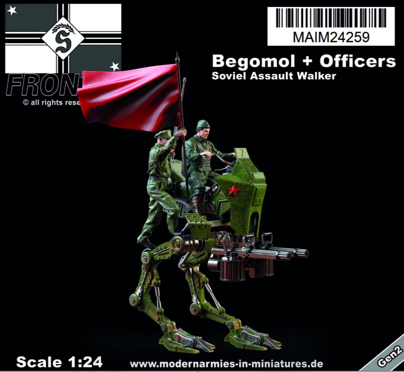 1:24 Begomol inkl. Officer + Driver - Soviet Assault Walker -Front46-