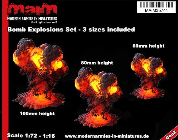 Bomb Explosions Set - 3 different Sizes / Uniscale