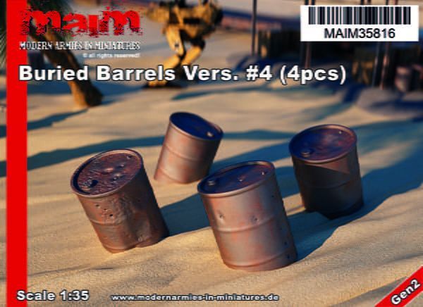 1:35 Buried Barrels #4 (4pcs)