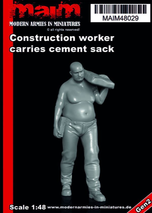 1:48 Construction Worker (fat Tony) carries cement sack