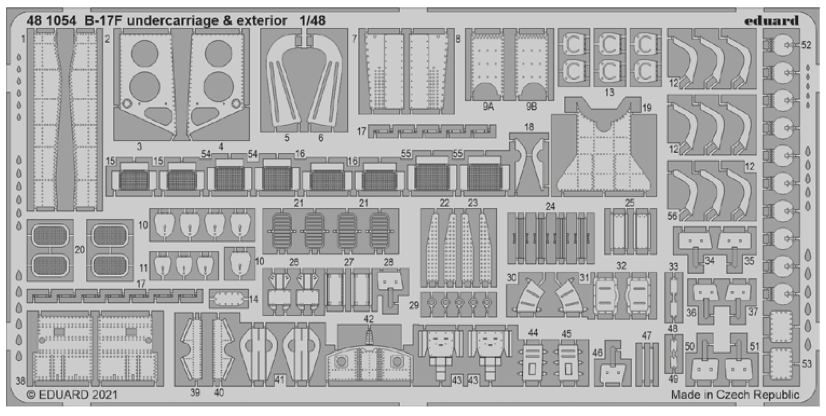 1:48 Boeing B-17F Flying Fortress undercarriage & exterior