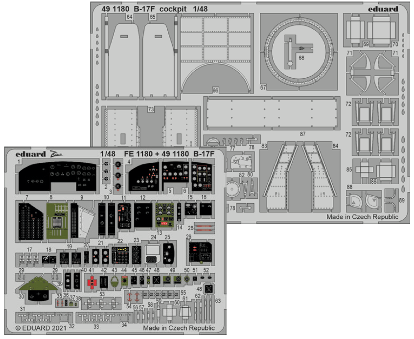 1:48 Boeing B-17F Flying Fortress cockpit