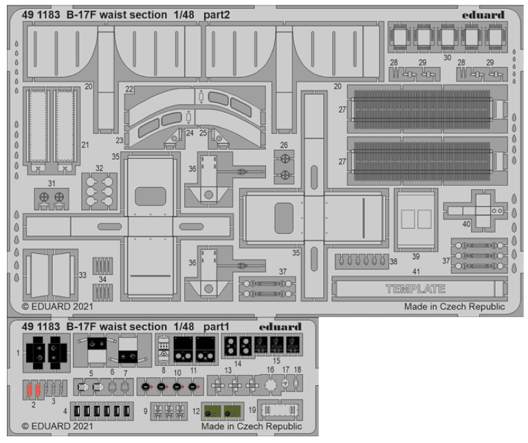1:48 Boeing B-17F Flying Fortress waist section