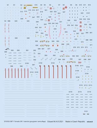 1:72 Panavia Tornado GR.1 stencils (gray/green camouflage)