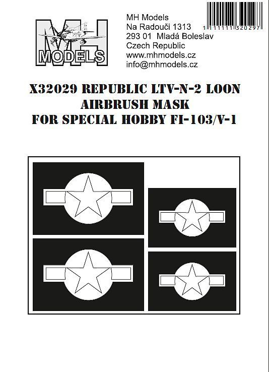 1:32 Republic LTV-N-2 Loon V-1 Reichenberg airbrush mask for Special Hobby Fi-103/V-1
