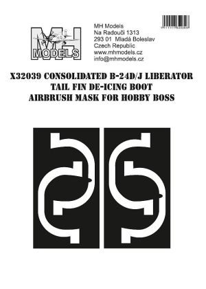 1:32 Consolidated B-24D/J Liberator Tail Fin De-icing Boot airbrush mask for Hobbyboss