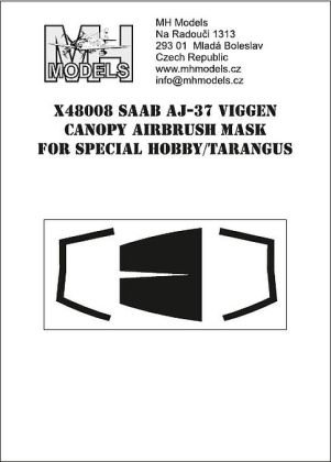 1:48 SAAB AJ-37 VIGGEN CANOPY AIRBRUSH MASK FOR SPECIAL HOBBY/TARANGUS